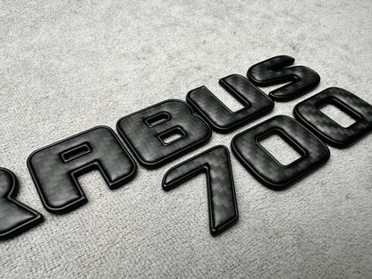 Brabus 700 carbon matte with metal trunk badge emblem for Mercedes, sleek and durable design for high-performance vehicles
