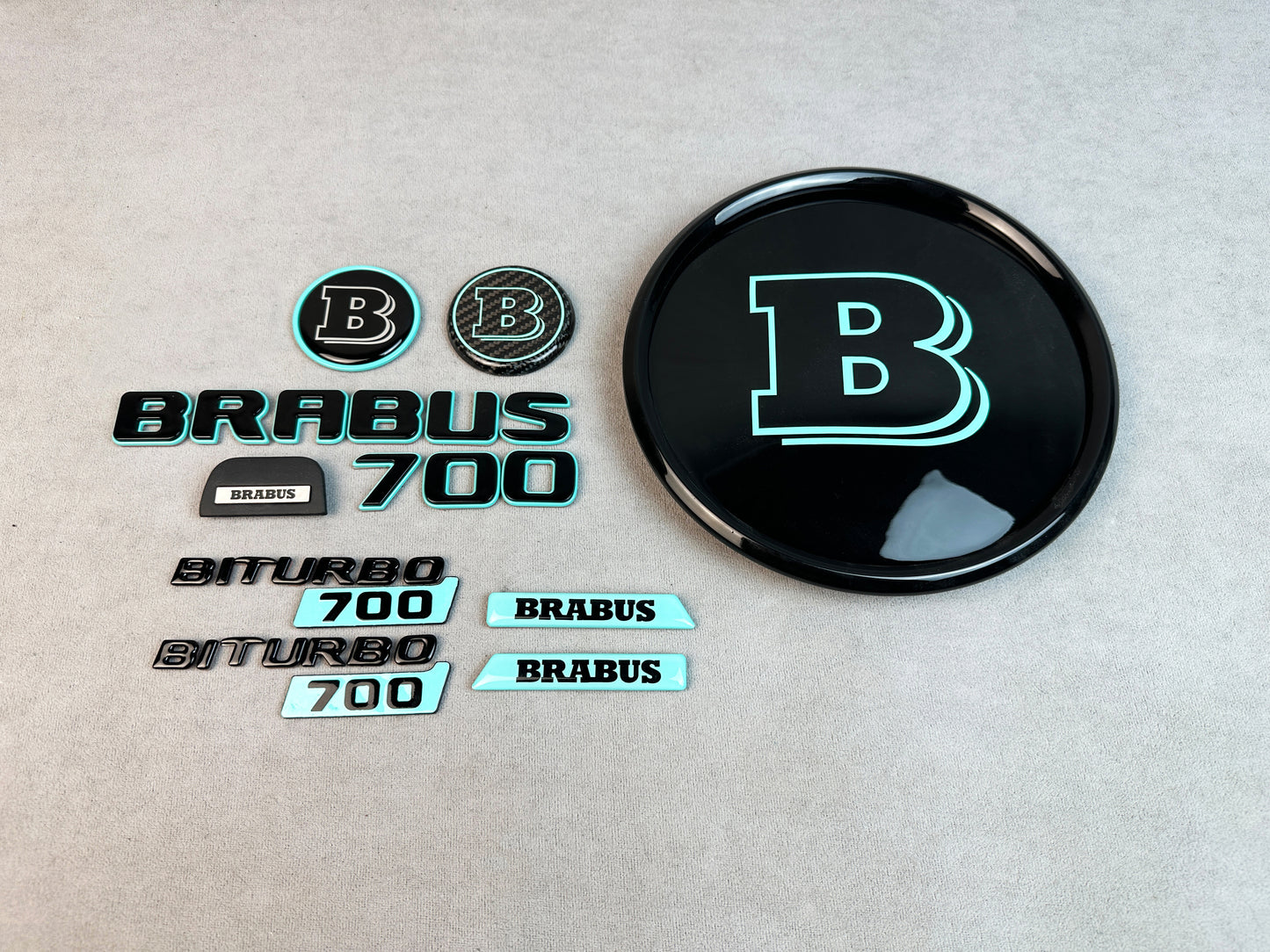 Brabus 700 rear trunk letters in Tiffany Blue for G-Class