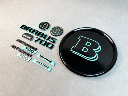 Brabus front grille "B" badge in Tiffany Blue