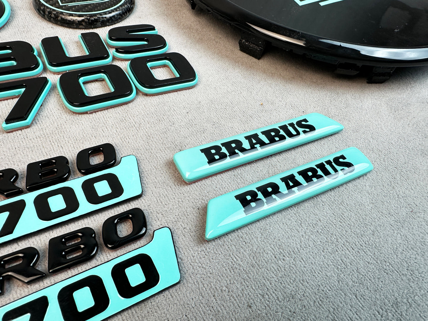 Brabus Tiffany Blue flat steering wheel emblem
