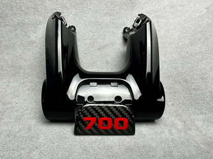 Luxury Brabus flat carbon steering wheel emblem with "700" sign for high-performance cars