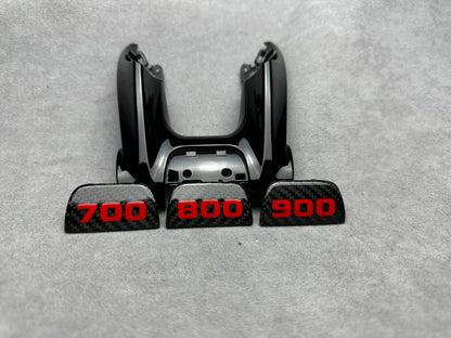 Luxury Brabus flat carbon steering wheel emblem with "700" sign for high-performance cars
