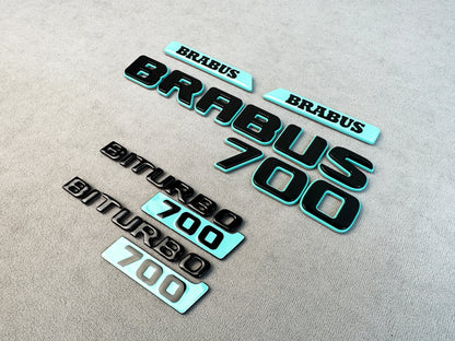 Biturbo 700 fender emblems in gloss black and Tiffany Blue