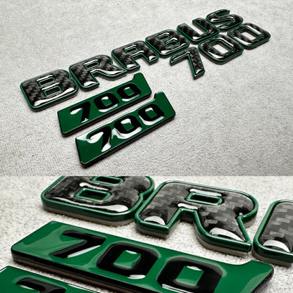 Brabus 700 Mean Green Metal with Carbon Trunk Badge Emblem for Mercedes W465 G-Wagon – premium styling with a high-performance carbon finish