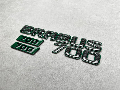 Brabus 700 Mean Green Metal with Carbon Trunk Badge Emblem for Mercedes W465 G-Wagon – premium styling with a high-performance carbon finish