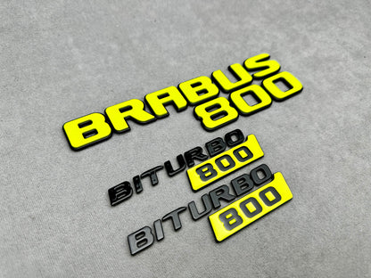 Brabus 800 Biturbo lime green metallic rear trunk emblem badge for Mercedes, sleek design and easy installation