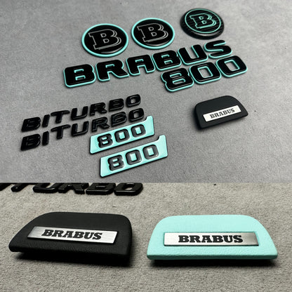 Brabus 800 Biturbo Tiffany Blue Metal Emblem Badge Set for Mercedes GT – premium quality exterior upgrade