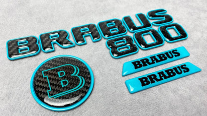 Brabus 800 Blue Metal with Carbon Emblem Badge Set for Mercedes G-Wagon W463A – premium quality exterior upgrade