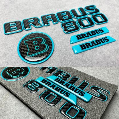 Brabus 800 Blue Metal with Carbon Emblem Badge Set for Mercedes G-Wagon W463A – premium quality exterior upgrade