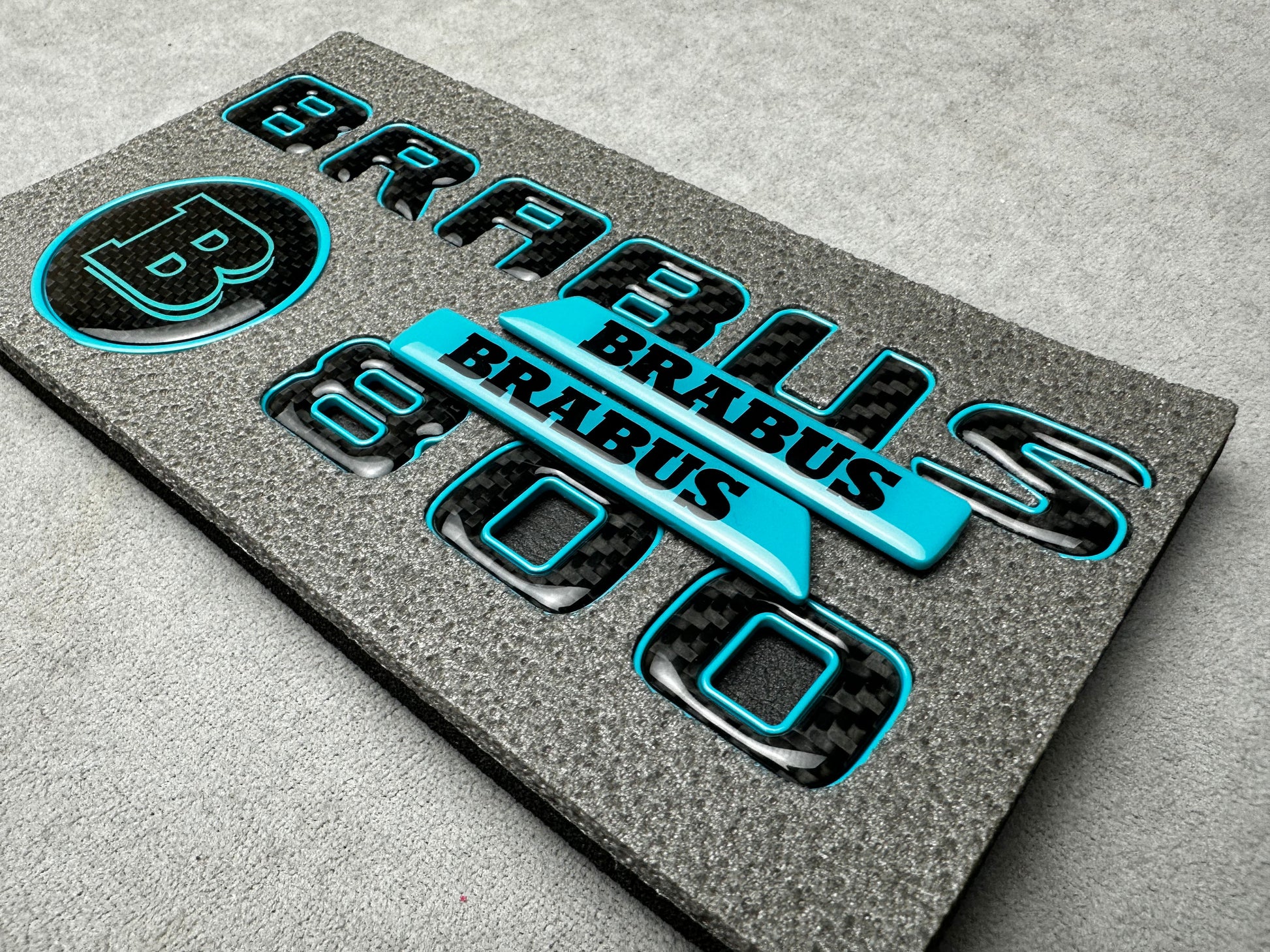 Brabus 800 Blue Metal with Carbon Emblem Badge Set for Mercedes G-Wagon W463A – premium quality exterior upgrade