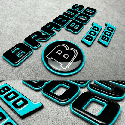 Brabus 800 Blue with Black Metal Emblem Badge Set for Mercedes – premium quality and stylish design for a bold vehicle upgrade