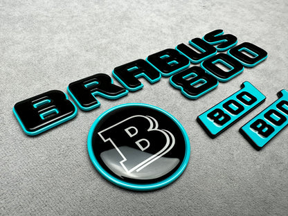 Brabus 800 Blue with Black Metal Emblem Badge Set for Mercedes – premium quality and stylish design for a bold vehicle upgrade