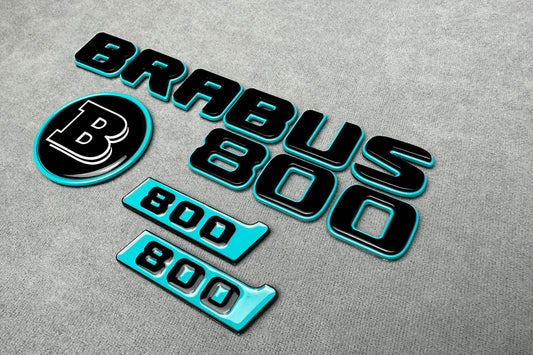 Brabus 800 Blue with Black Metal Emblem Badge Set for Mercedes – premium quality and stylish design for a bold vehicle upgrade