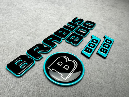 Brabus 800 Blue with Black Metal Emblem Badge Set for Mercedes – premium quality and stylish design for a bold vehicle upgrade