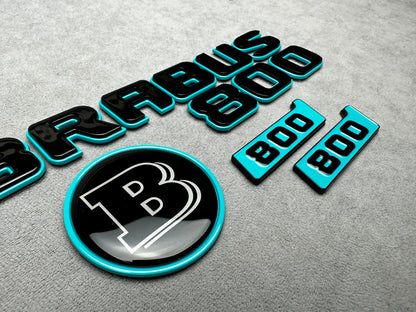 Brabus 800 Blue with Black Metal Emblem Badge Set for Mercedes – premium quality and stylish design for a bold vehicle upgrade