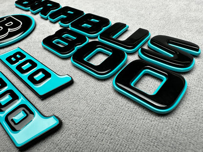 Brabus 800 Blue with Black Metal Emblem Badge Set for Mercedes – premium quality and stylish design for a bold vehicle upgrade