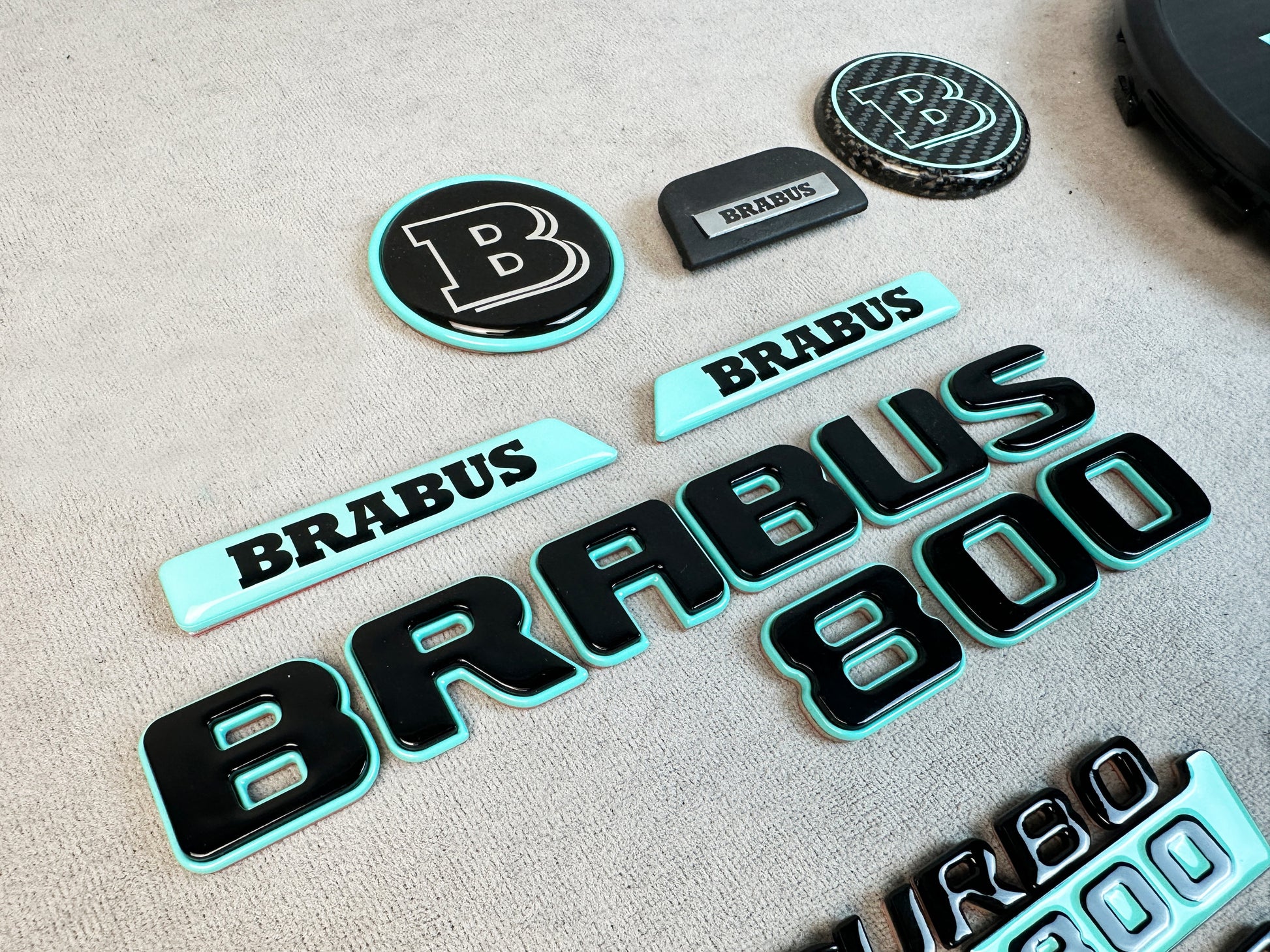 Brabus flat interior steering wheel badge Tiffany edition

