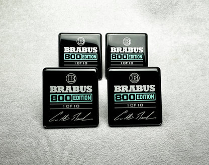 High-quality Brabus 800 Edition seat emblems in Tiffany blue with a protective coating