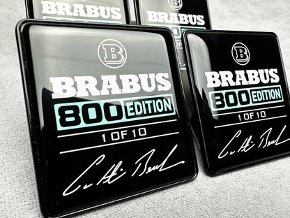 Brabus 800 Edition seat emblems made of durable metal with a sleek Tiffany blue finish