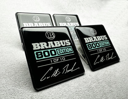 Brabus 800 Edition seat emblems with rear bracket fangs – direct replacement for Mercedes original badges