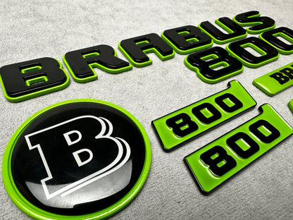 Brabus 800 Light Green with Black Metallic Emblem Badge Set for Mercedes W465 G-Wagon – high-quality metal construction with premium styling