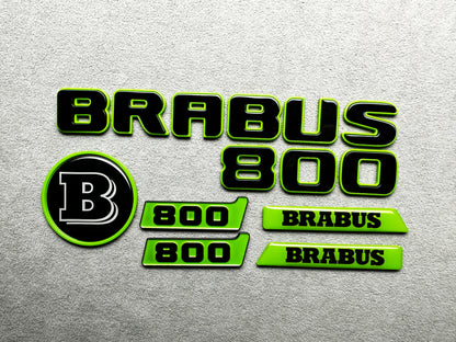 Brabus 800 Light Green with Black Metallic Emblem Badge Set for Mercedes W465 G-Wagon – high-quality metal construction with premium styling