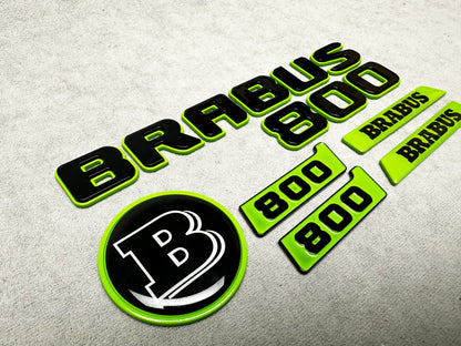 Brabus 800 Light Green with Black Metallic Emblem Badge Set for Mercedes W465 G-Wagon – high-quality metal construction with premium styling