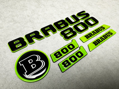 Brabus 800 Light Green with Black Metallic Emblem Badge Set for Mercedes W465 G-Wagon – high-quality metal construction with premium styling