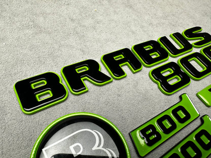 Brabus 800 Light Green with Black Metallic Emblem Badge Set for Mercedes W465 G-Wagon – high-quality metal construction with premium styling