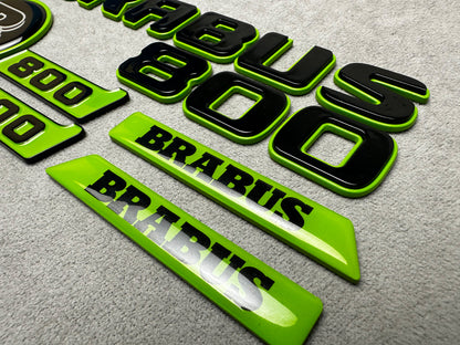 Brabus 800 Light Green with Black Metallic Emblem Badge Set for Mercedes W465 G-Wagon – high-quality metal construction with premium styling