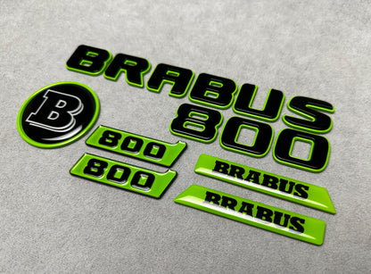 Brabus 800 Light Green with Black Metallic Emblem Badge Set for Mercedes W465 G-Wagon – high-quality metal construction with premium styling