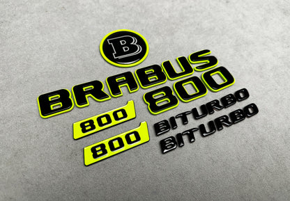 Biturbo 800 lime green side emblems for Mercedes tuning