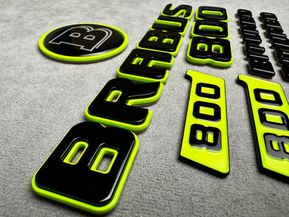 Brabus 800 lime green metal emblems badges set for Mercedes