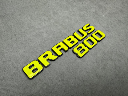 Brabus 800 lime green metallic rear trunk emblem badge for Mercedes, premium finish and easy installation