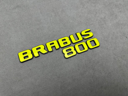 Brabus 800 lime green metallic rear trunk emblem badge for Mercedes, premium finish and easy installation