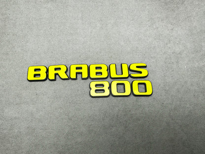 Brabus 800 lime green metallic rear trunk emblem badge for Mercedes, premium finish and easy installation