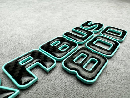 Brabus 800 Tiffany blue and black emblem badge for Mercedes rear trunk, premium quality
