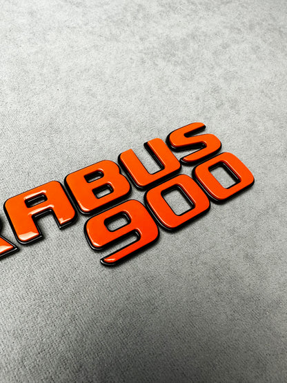 Brabus 900 orange with black emblem badge for Mercedes rear trunk, premium quality, easy installation