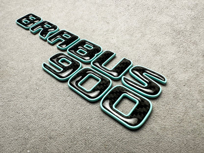 Brabus 900 Tiffany Blue Trunk Emblem Badge – Mercedes Upgrade – Premium metal and carbon fiber badge for Mercedes trunk, featuring a bold Tiffany blue finish