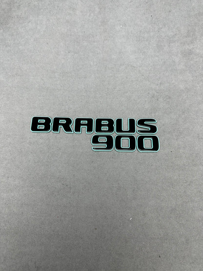 Brabus 900 Tiffany blue metallic emblem badge with black accents for Mercedes rear trunk, premium quality, easy installation