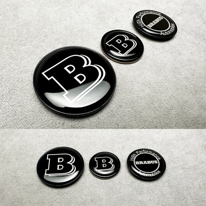 Brabus black high performance emblem set for Mercedes W223 AMG Line