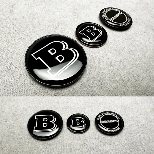 Brabus black high performance emblem set for Mercedes W223 AMG Line