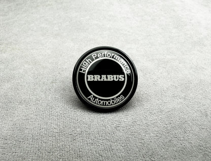 Brabus sleek black high performance emblem installed on Mercedes W223 AMG Line