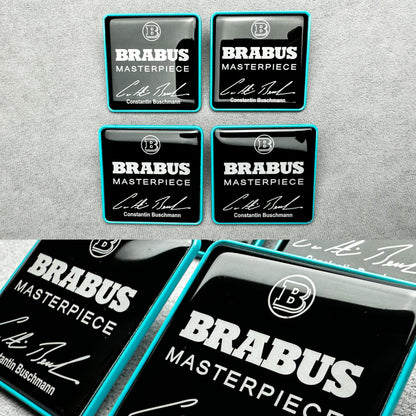 Brabus Masterpiece black with Tiffany blue seat emblems – set of 4 for Mercedes