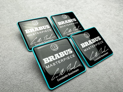 High-quality metal Brabus Masterpiece seat emblems with rear bracket fangs