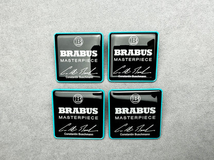 Brabus Masterpiece interior seat emblems with a durable, scratch-resistant coating