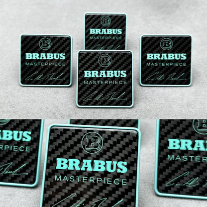 Brabus Masterpiece carbon with Tiffany blue seat emblems – set of 4 for Mercedes