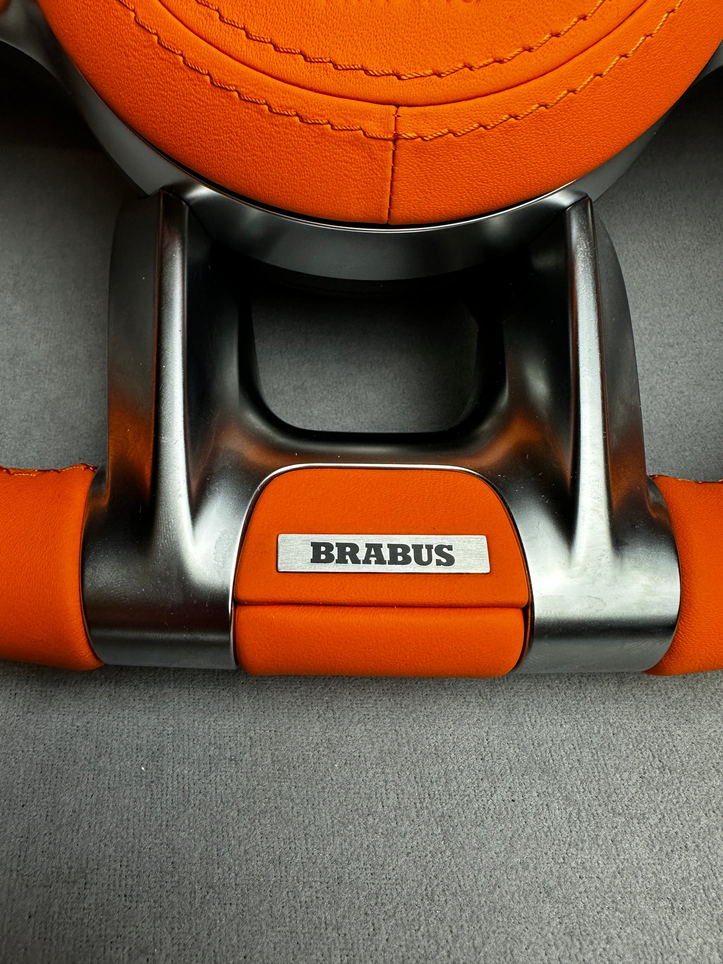 Premium Brabus Orange leather interior badge for Mercedes customization