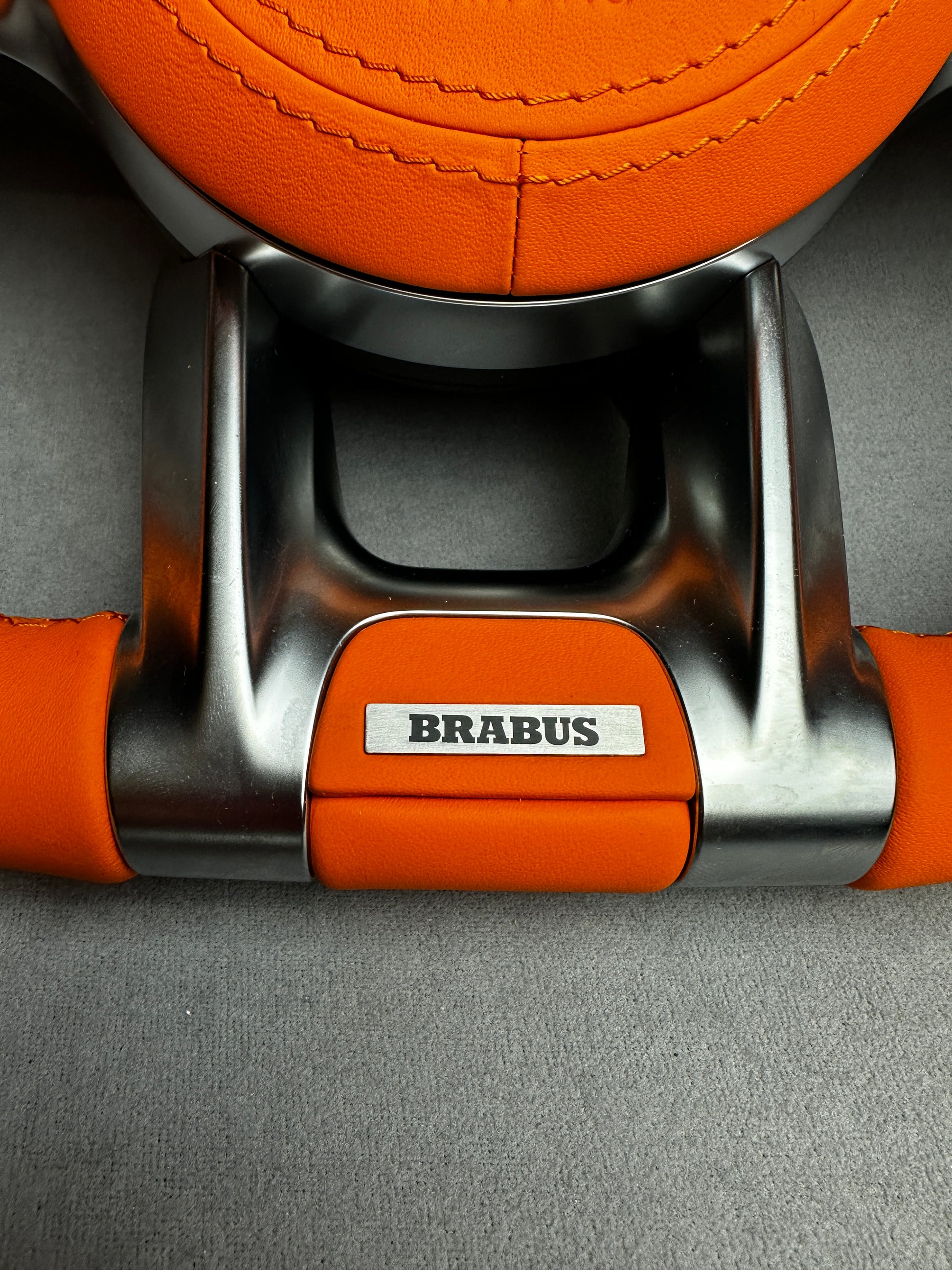 Premium Brabus Orange leather interior badge for Mercedes customization