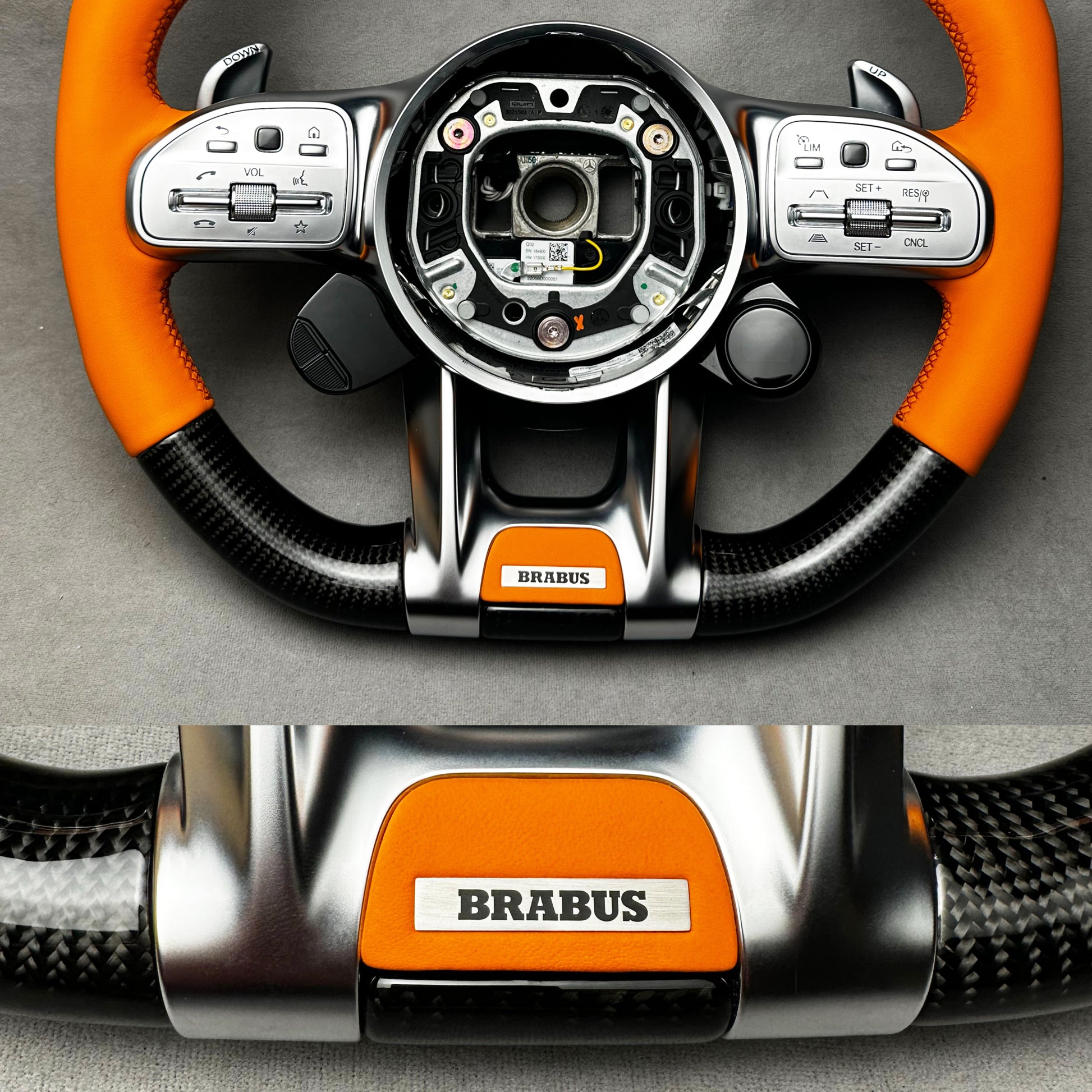 Brabus Orange interior steering wheel emblem badge for Mercedes G, GT, S, GLE, GLS